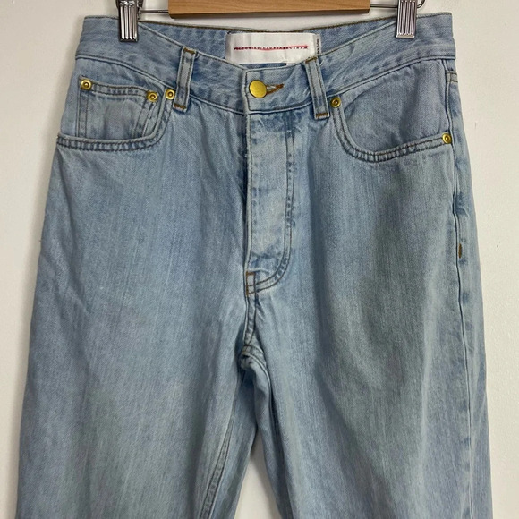 Victoria Beckham Jeans Womens Size 25 Light Wash Denim Straight Button Fly - Picture 3 of 15